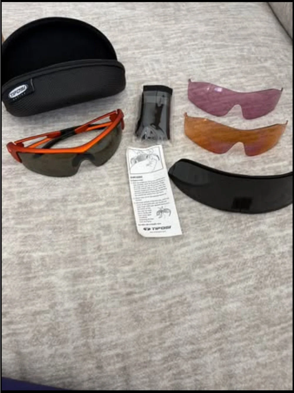 Sunglasses Tifosi Rail Race in the Satin Vapor Orange  with extra lenses in case